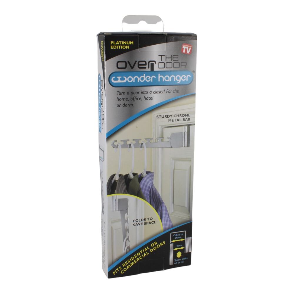 Over the Door Wonder Hanger Platinum Edition Chrome Space Saver NIB
